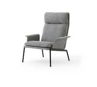 Fauteuil avec Accoudoirs et Dossier Haut Muno LN17 &Tradition Noir Chaud /Hallingdal 0126
