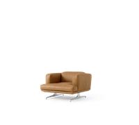 &Tradition Inland AV21 Fauteuil Cuir Cognac/Aluminium Poli