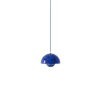 &TRADITION lampe à suspension FLOWERPOT VP10 (Bleu cobalt et bleu crépuscule avec motifs - Aluminium peint et plaqué)