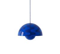 &TRADITION lampe à suspension FLOWERPOT VP2 (Bleu cobalt et bleu crépuscule avec motifs - Aluminium verni)