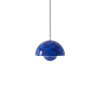 &TRADITION lampe à suspension FLOWERPOT VP7 (Bleu cobalt et bleu crépuscule avec motifs - Aluminium peint et plaqué)