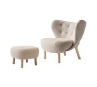 &Tradition Little Petra VB1 fauteuil et pouf ATD1 Chêne huilé blanc-Karakorum