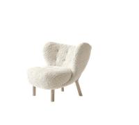 &Tradition Little Petra VB1 Fauteuil Peau de mouton Moonlight/Chêne huilé