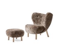 &Tradition Little Petra VB1 Fauteuil Peau de Mouton Sahara/Chêne Huilé Incl. ATD1 Pouf