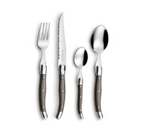 LOU LAGUIOLE - Valisette avec 24 couverts de table pour 6 personnes - Tradition - Acier inoxydable 18/0, Finition Brillante - Gris Poivre
