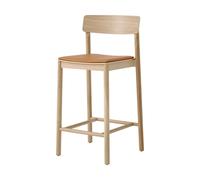 &Tradition Tabouret de bar Betty TK14 Counter Chair 65 cm Cuir couleur cognac Noble-chêne laqué