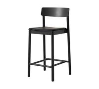 &Tradition Tabouret de bar Betty TK14 Counter Chair 65 cm Cuir noir Noble-frêne laqué noir