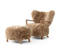 &Tradition Chaise longue Wulff ATD2 fauteuil et pouf ATD3 Chêne huilé-Miel peau de mouton
