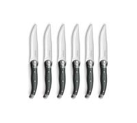 Lou Laguiole – Set de 6 couteaux à steak Tradition XL – Acier inox 18/0, finition brillante, gris