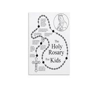 Traditional Catholic Rosary Prayers Instructional Wall Chart Poster Visual Guide for Prayer Devotion Home Worship or Church Classroom Decor(Framed,16x24inch(40x60cm))