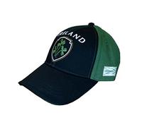 Baseball Cap With Half Green, Half Black With Embossed Ireland And Shamrock Crest