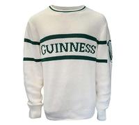 Traditional Craft Guinness G5243 Sweat-shirt en tricot à manches harpe Crème/Vert, crème, M