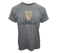 Traditional Craft T-Shirt pour Homme Harpe D'étain Irlandaise Couleur Or Manches Courtes, Gris, XXL