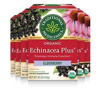 Traditional Medicinals Organic Echinacea Plus Elderberry Tea, 16 Tea Bags (Pack of 6) by Traditional Medicinals