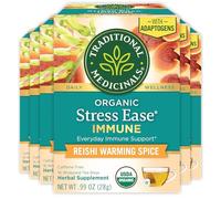 Traditional Medicinals Thé, soulage le stress biologique avec des adaptogènes, soutien immunitaire quotidien, épices réchauffantes Reishi, 96 sachets de thé