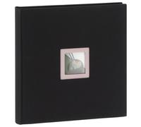 traditionnel BLACK & WHITE - 50 pages noires + feuillets cristal - 200 photos - Couverture Noire 30x30cm + fenêtre