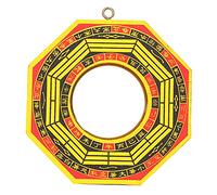 Traditionnel Chinois Feng Shui Convexe Concave Bagua Miroir Bois Maison Affaires Richesse Charme Chanceux Décor Extérieur 4 pouces Taille (4 pouces Miroir convexe)