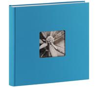 traditionnel FINE ART JUMBO - 100 pages blanches + feuillets cristal - 400 photos - Couverture Bleue Turquoise 30x30cm + fenêtre