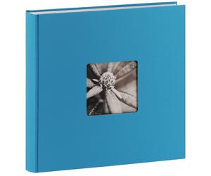 traditionnel FINE ART JUMBO - 100 pages blanches + feuillets cristal - 400 photos - Couverture Bleue Turquoise 30x30cm + fenêtre