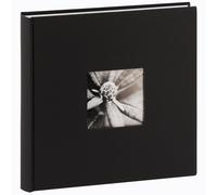 traditionnel FINE ART JUMBO - 100 pages blanches + feuillets cristal - 400 photos - Couverture Noire 30x30cm + fenêtre