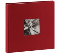traditionnel FINE ART JUMBO - 100 pages blanches + feuillets cristal - 400 photos - Couverture Rouge 30x30cm + fenêtre