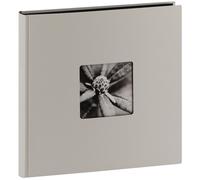 traditionnel FINE ART JUMBO - 100 pages noires + feuillets cristal - 400 photos - Couverture Grise 30x30cm + fenêtre