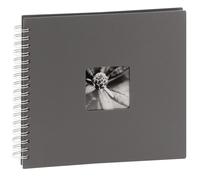 traditionnel FINE ART SPIRAL - 50 pages blanches + feuillets cristal - 100 photos - Couverture Grise 28x24cm + fenêtre