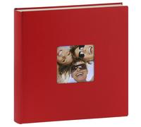 traditionnel FUN - 100 pages blanches + feuillets cristal - 400 photos - Couverture Rouge 30x30cm + fenêtre