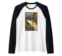 Traditionnel Japonais Ukiyo-e Chat Adorable Geisha Kuniyoshi Manche Raglan