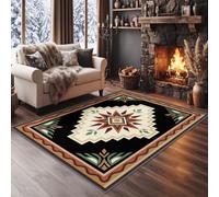 Traditionnel Sud-Ouest Géométrique Aztèque Tapis de Salon 80x150 Lavable