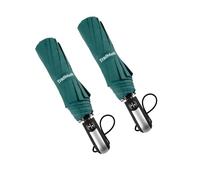 TradMall Lot de 2 parapluies de voyage coupe-vent à ouverture et fermeture automatiques, vert foncé
