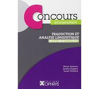 Traduction et analyse linguistique - CAPES d'anglais