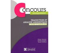 Traduction et analyse linguistique - CAPES d'anglais - Olivier Simonin - Ophrys - broché - Scolaire / Universitaire