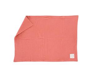 Träumeland Couverture pour bébé en Mousseline Abricot, 75 x 100 cm, Couverture Polyvalente, Extra Douillette, Parfaite également comme sous-Couche, Serviette d'allaitement ou Protection Solaire