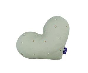 Träumeland GmbH Coussin Douillet cœur Fiore Vert, 38 x 30 x 12 cm