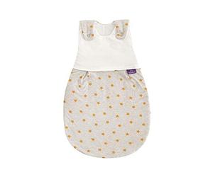Träumeland S0103502 Gigoteuse 4 Saisons avec Double Ventilation réglable et Fibre Naturelle Tencel Motif rêveur d'étoiles Jaune/Multicolore Taille 50/56