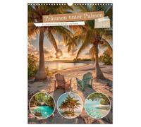 Träumen unter Palmen (Wandkalender 2026 DIN A3 hoch), CALVENDO Monatskalender: Weiße Strände, türkisblaues Meer und das Rauschen der Wellen, ist der Inbegriff von Freiheit und Leichtigkeit.