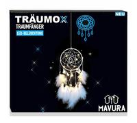 TRÄUMOX Attrape-rêves LED éclairé Plume de perle Dreamcatcher Décoration plumes blanches