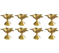 TRAFAART Ensemble Diya en Laiton Fait À La Main De 8 Pièces Décoration De Temple À La Maisonlampe À Huile Indienne Aarti Jyot Diya pour Diwali Puja