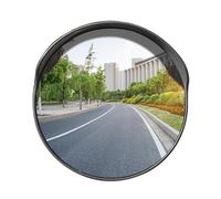 Traffic Mirror 60 cm avec Support Mural, Miroir Sortie Garage pour Magasin, Garage, Entrepôt, Angle Mort, Bureau, Parking(Black)