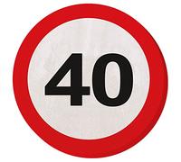 Traffic Serviettes de Table (Lot de 20) Motif Panneau de signalisation - Inscription 40th Birthday