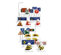 Traffic Signs Kids Toy 28 Pieces Set - PP Portable City Parking Scene Educational, Interactive Travel Game Creative Motor Skills, Party Decoration Festive | for Birthday Halloween Easter Classroom
