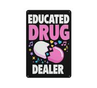 Trafiquant De Drogue Instruit Signe En Étain Résistant Aux Uv Plaque Métallique Avec Trous Percés Metal Tin Sign Pour Atelier Pub Maison 20X30Cm