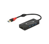 Tragant 62899 Station d'accueil USB 3.2 Gen 1 Type-A Noir, 3 ports USB 3.2 Gen 1, Lecteur de cartes MMC/MicroSD/SD, Courant d'entrée 0.9A