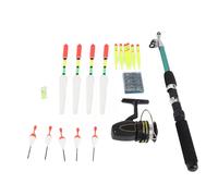 Tragbare Angelrutenrollen -Stange mit Line Full Kit Hooks Storage Box Floats Schwimmer