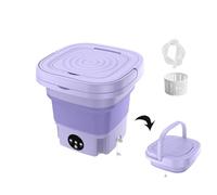 Tragbare Mini-Klappwaschmaschine, Tragbare Mini Waschmaschine 8L Leicht Zusammenklappbar mit 360° Blu-Ray Reise Waschmaschinen für Unterwäsche,Socken,Babykleidung,Purple