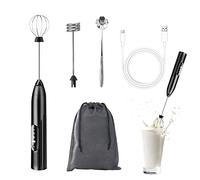 Tragbarer elektrischer Milchaufschäumer, USB-Aufladung, tragbarer Mini-Getränkemixer, 3 einstellbare Stufen für Cappuccino, Latte, Milchkaffee, heiße Milchschokolade