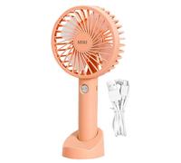 Tragbarer Handventilator - Mini Schreibtischventilator | Wiederaufladbarer Handventilator Akku 1200mAh, 3 Stufen Persönlicher Tischventilator Mit Standfuß & USB-Kabel Perfekt Für Büro Reise Outdoor