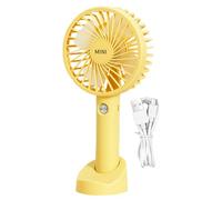 Tragbarer Handventilator - Mini Schreibtischventilator | Wiederaufladbarer Handventilator Akku 1200mAh, 3 Stufen Persönlicher Tischventilator Mit Standfuß & USB-Kabel Perfekt Für Büro Reise Outdoor