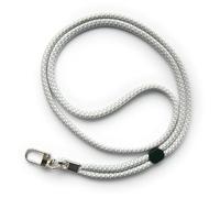 trage.band® cordon tour de cou réglable avec mousqueton, blanc-gris